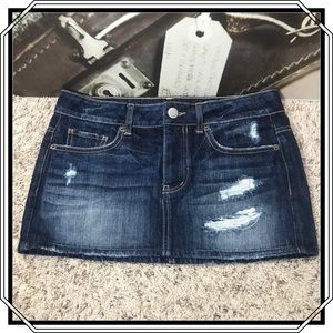 American Eagle Distressed Jean Skirt Size 2 NWOT